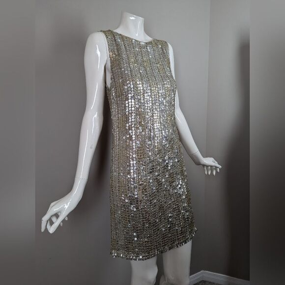Alice + Olivia Sequin Shift Dress – Size 2 – 100% Silk Lined - Picture 7 of 10